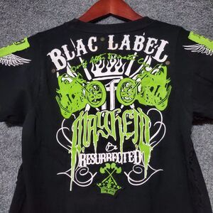 Blac Label Shirt Womens Youth Ladies Large Y2K Streetwear Fitted Grunge Rock VTG